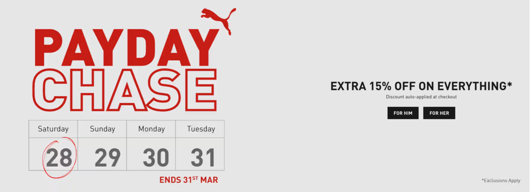 Grab an EXTRA 15% OFF Everything at PUMA – Ends March 31!