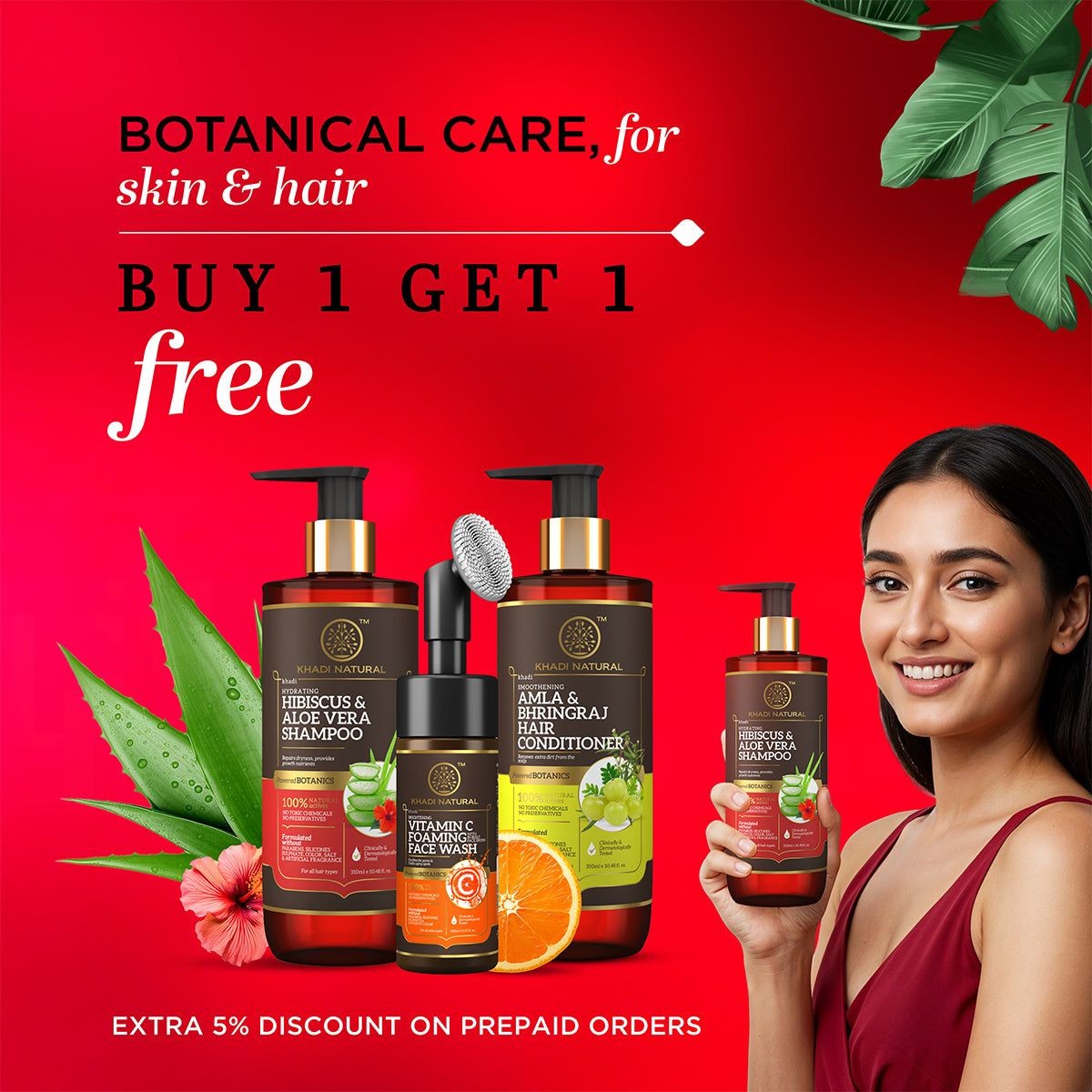 Khadi Natural: Buy 1 Get 1 Free + Extra 5% Off Prepaid!
