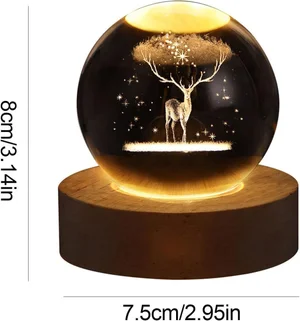 Illuminate Your Space: 3D Galaxy Crystal Ball Night Light