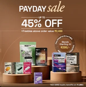 Aceblend Payday Sale: Up to 45% Off + Freebies Over ₹2499!