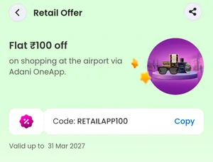 Grab ₹100 Off Your First Retail Transaction on Adani One!