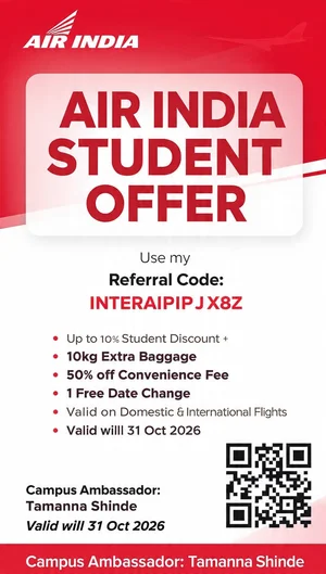 Air India Students: Get Up to 10% Off + Extra Baggage!