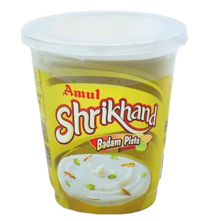 Indulge in Amul Shrikhand Badam Pista 500gm!