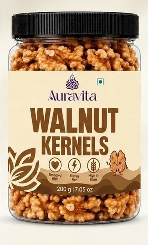 Grab Auravita Walnut Kernels – High Protein Snack in 200g Pouch!