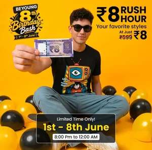 Celebrate Beyoung's 8th Birthday: Styles Starting at Just ₹8!
