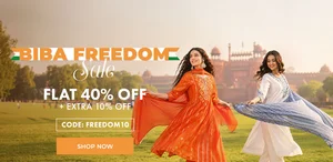 BIBA Freedom Sale: Grab 40% OFF + Extra 10% OFF Now!