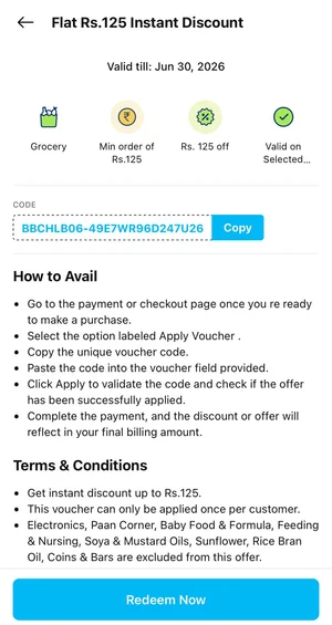 Grab ₹125 Off at Bigbasket + Free ₹100 Wallet Cash!