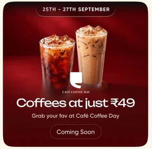 Grab Cafe Coffee Day Deals Starting at ₹49!