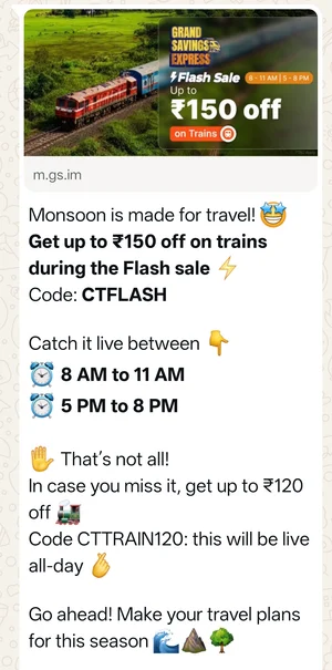 Book Trains Now & Save Big with Cleartrip Codes!