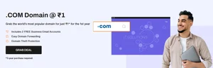 Snag Your .com Domain for Just ₹1 – Limited Time Offer!