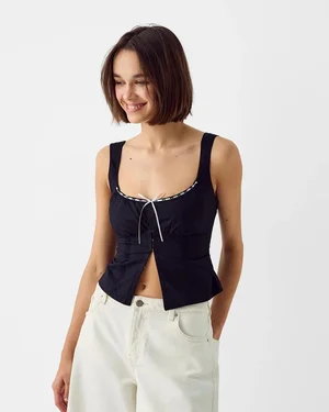 Snag the Contrast Piping Corset Top - Buy 2 Get 1 Free!