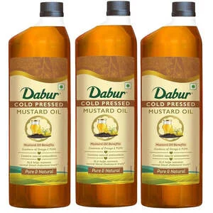Grab 54% Off on Dabur Cold Pressed Mustard Oil - Pack of 3!