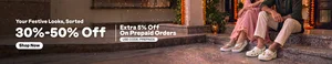 Grab 30%-50% Off Festive Fashion + Extra 5% on Prepaid Orders!