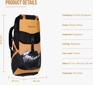 Grab the Gear Climb 45L Water Resistant Rucksack Now!