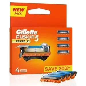 Save Big on Gillette Fusion Power 5 Blades Cartridge - 4 Pack!