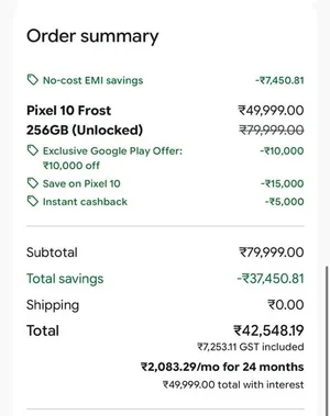 Grab Google Pixel 10 for Only ₹42,500 with Amazing Offers!