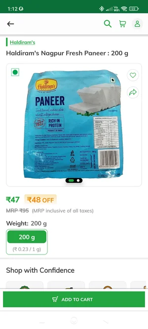 Grab Haldiram's Fresh Paneer 200g for Just ₹48!