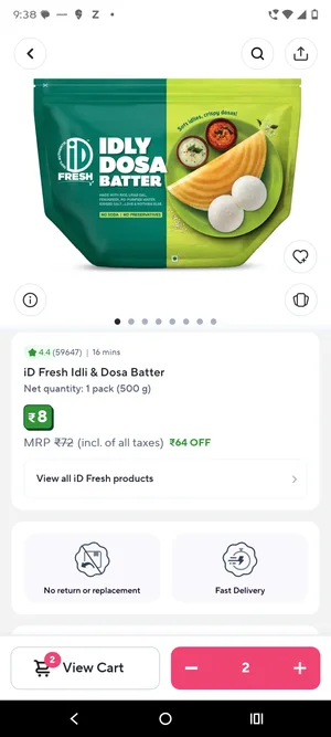Grab iD Fresh Idli & Dosa Batter for Just ₹8!