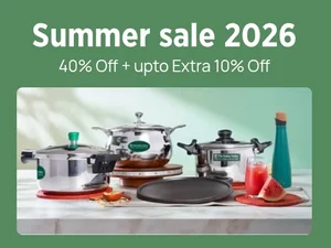 Summer Sale: 40% OFF + Extra 10% on Indus Valley Cookware!