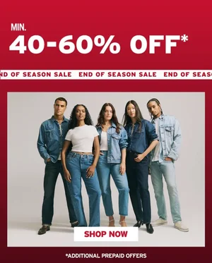 Levi's End of Season Sale: Up to 60% Off + Extra Offers!