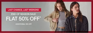 Grab 50% Off + Extra 10% on Levi's Last Weekend Sale!