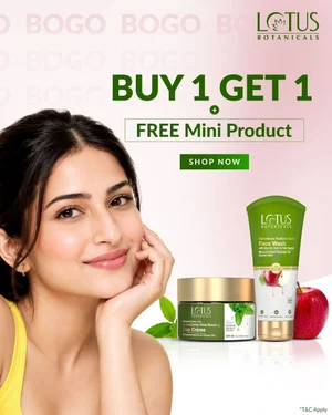 Buy 1 Get 1 + Free Mini Product at Lotus Botanicals!
