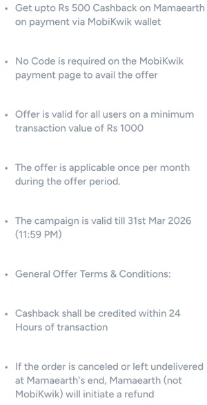 Grab Up to ₹500 Cashback on Mamaearth Now!