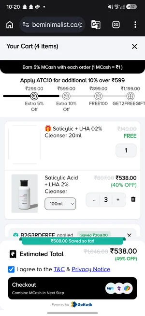 Grab Minimalist Face Wash at Just ₹179 Each - Buy 2 Get 1 Free!