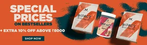 Get Extra 10% Off ₹8K + Free Gifts at Myprotein!
