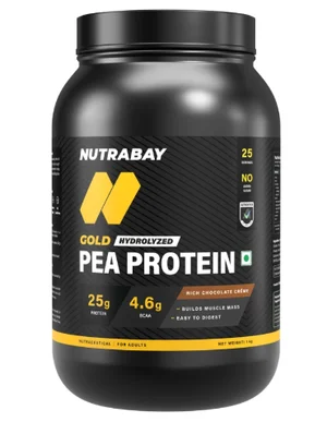 Grab Nutrabay Gold Pea Protein 1 Kg - Rich Chocolate Creme!