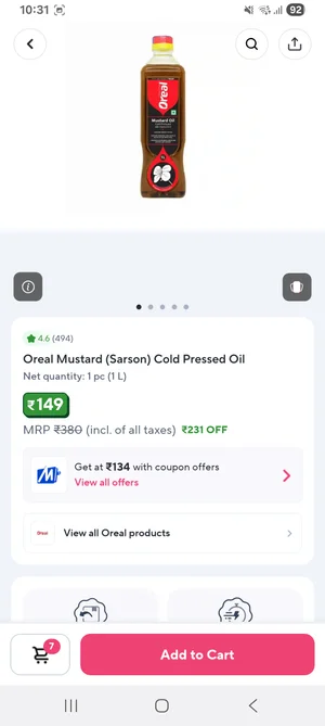Grab Oreal Mustard Oil for Just ₹149!