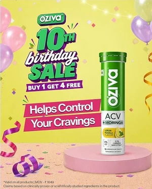 Oziva's 10th Birthday: Buy 1, Get 4 Free - Grab ₹1200 in Freebies!