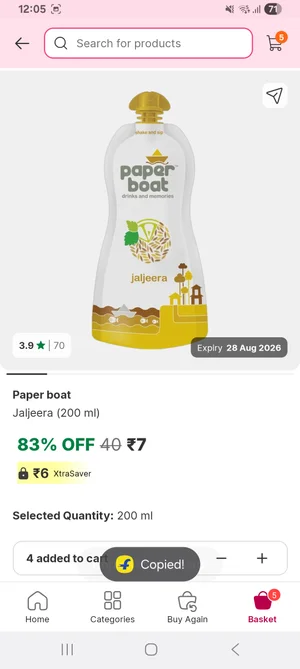 Grab Paper Boat Jaljeera for Just ₹7!