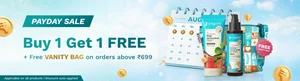 PAYDAY Sale: Buy 1 Get 1 Free + Free Vanity Bag on ₹699+ Orders!