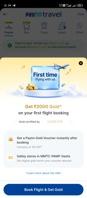 Book Flights & Earn Up to ₹1,500 in Gold Vouchers!