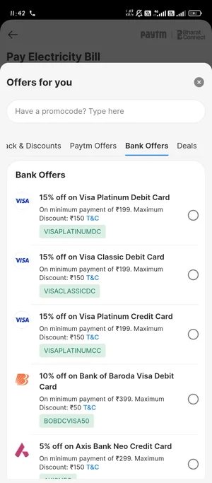 Paytm: Visa dc cc offer once again this month