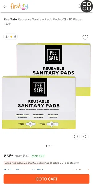 Grab Pee Safe Reusable Pads for Just ₹119 - Limited Stock!
