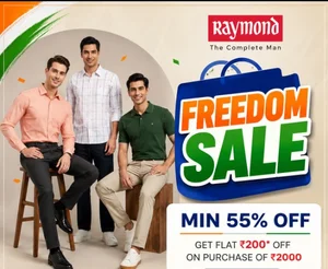 Raymond Freedom Sale: Grab Min. 55% Off + Extra ₹200 Off!