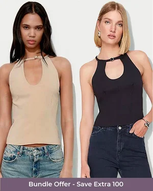 Grab This Stylish Set of 2 Halter Neck Tops Now!