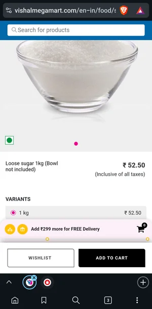Grab Sugar for Just ₹52 at Vishal!