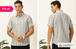 Grab the Thomas Scott Black Slim Fit Striped Shirt Now!