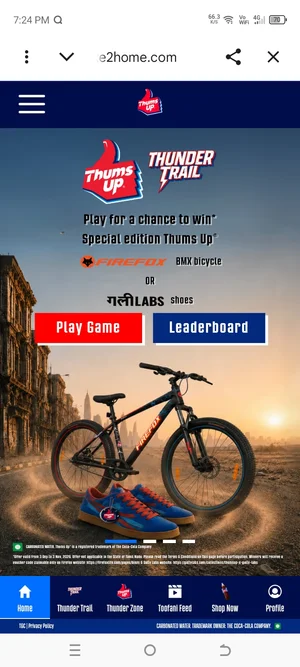 Join the Thums Up Thunder Trail & Win Cool Prizes Daily!