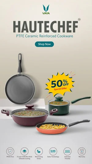 Grab 50% OFF Vaya Non-Stick Cookware - Limited Time Offer!